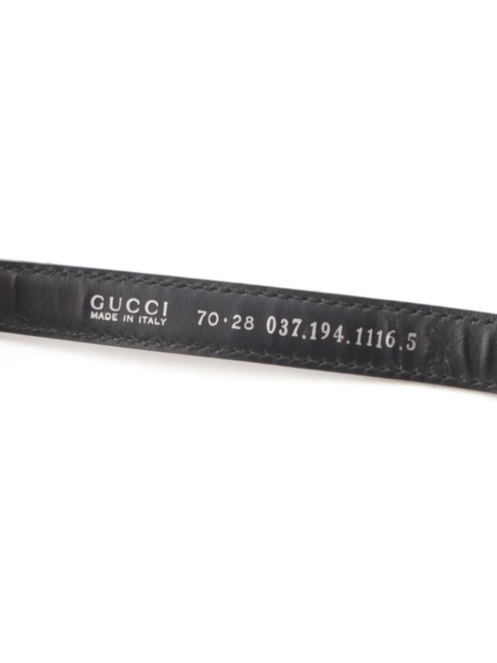 Gucci Era Calf Hair Leather Logo Narrow Belt Black - Picture 10 of 10